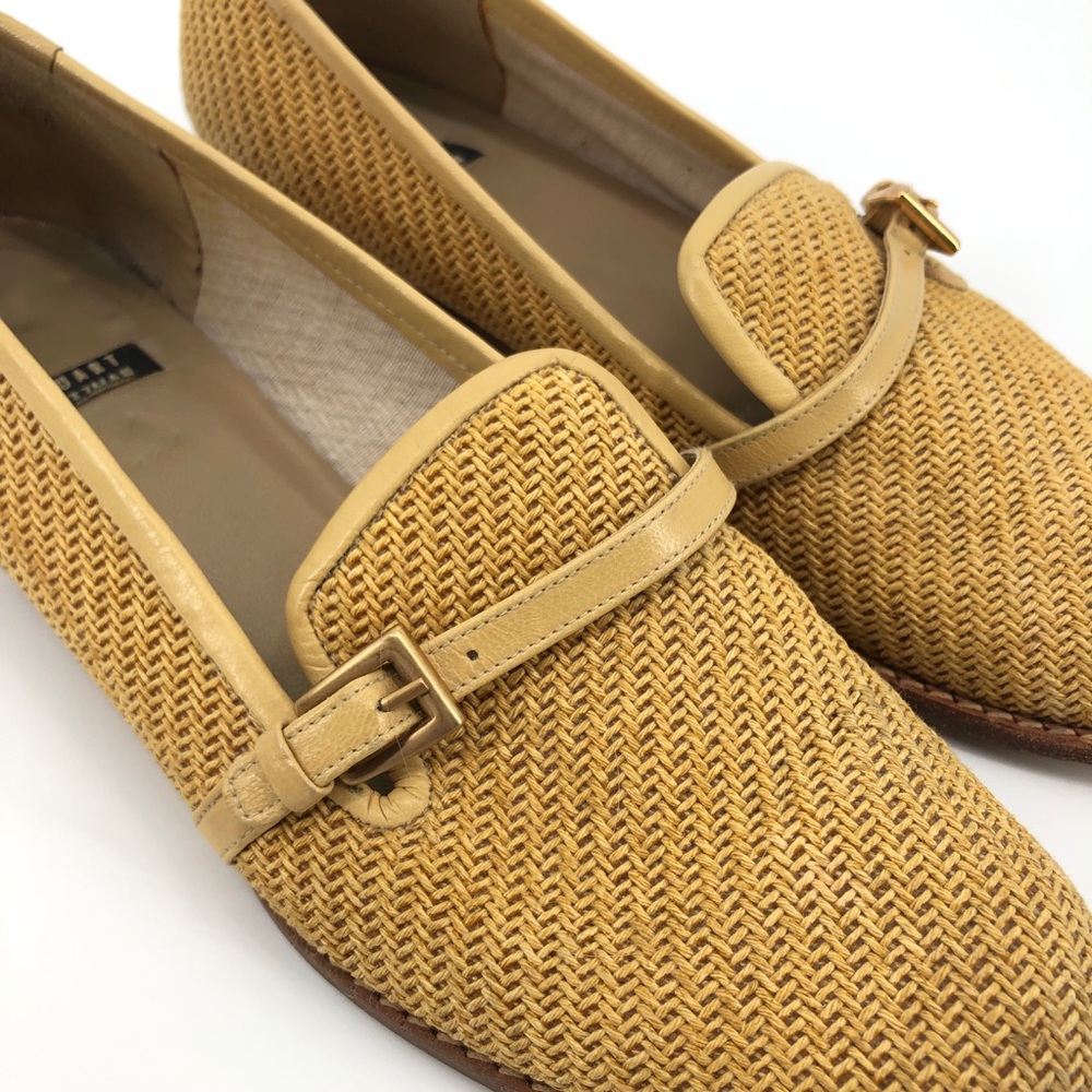 Vintage Stuart Weitzman Golden Straw Loafers 8AA - Picture 8 of 14